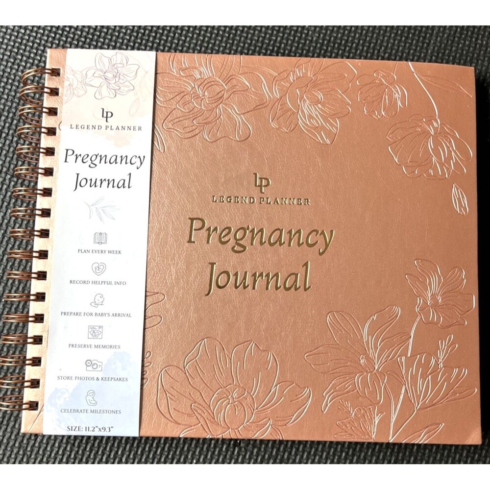 Legend Planner Pregnancy Journal & Memory Book 11 in. x 9 1/2 in Rose Gold